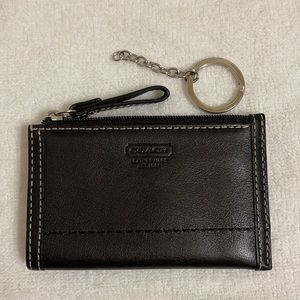 Black Leather Coach Card Case